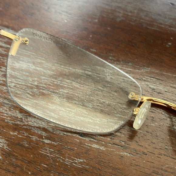 Tiffany Lunettes T784 C4 23k gold plated black gold rimless eyeglasses - Picture 7 of 16